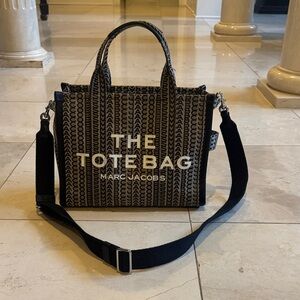 Marc Jacobs Black and Tan Logo Tote